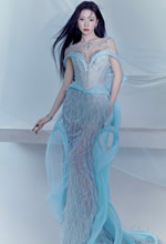 张紫宁轻柔羽毛结合梦幻蓝色